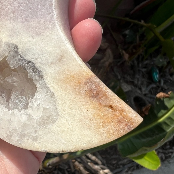 Pink Amethyst Quartz Crystal Druzy Moon with Portal - Picture 4 of 11